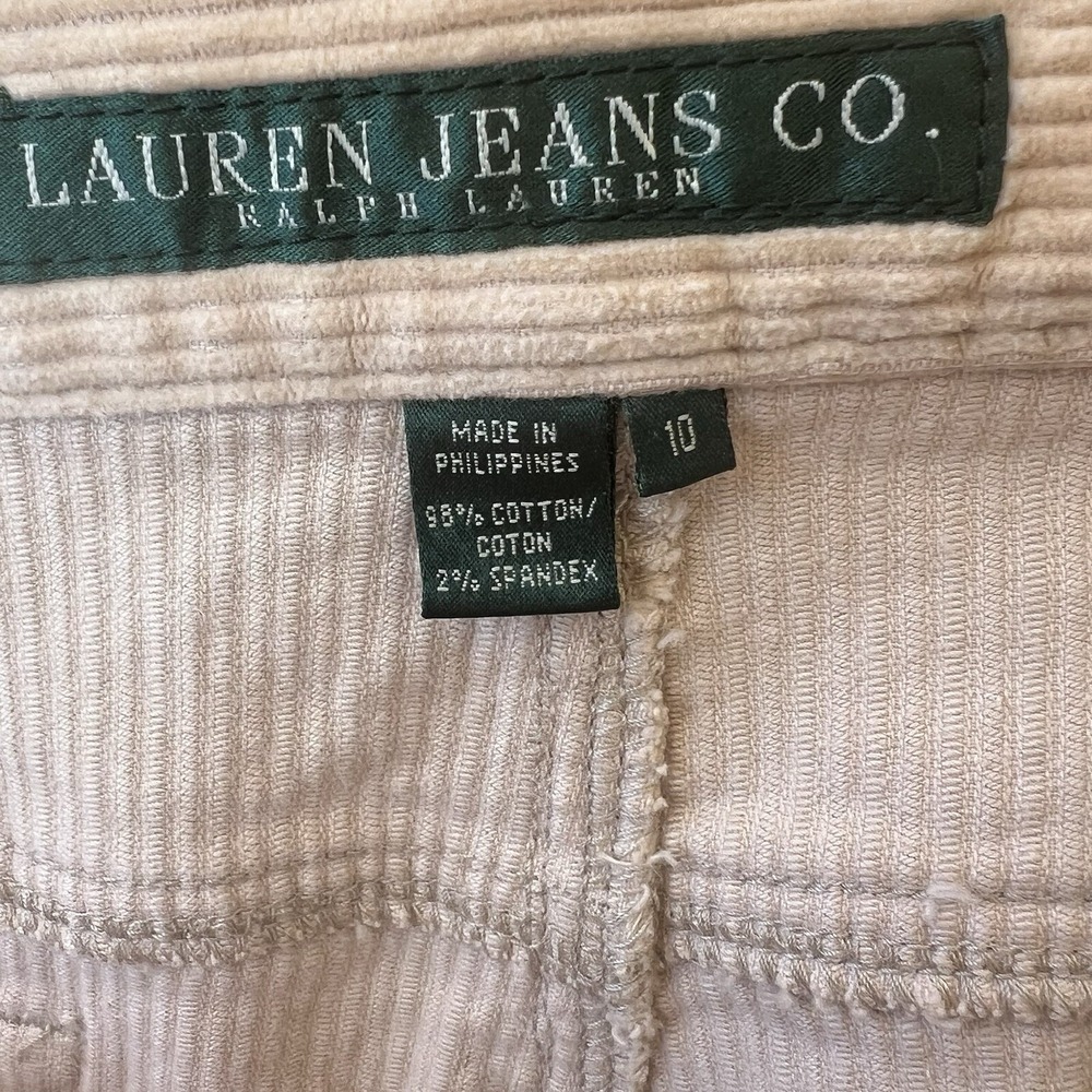 Lauren Jeans Company Ralph Lauren Corduroy Flare Pants Women Size 10 Almond NWT - Picture 7 of 9